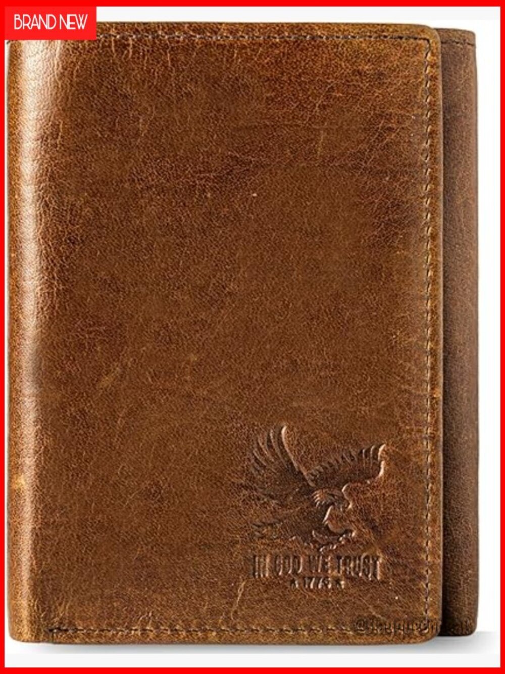 Men's RFID Blocking Leather Trifold Wallet With ID Pocket